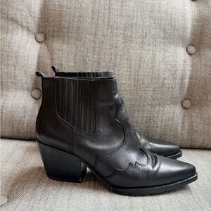 Sam Edelman Black Leather Ankle Boots